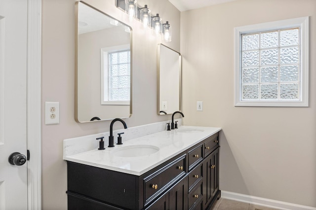 bathroom with a wealth of natural light and vanity