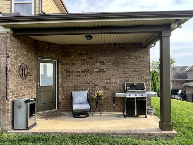 view of patio with grilling area