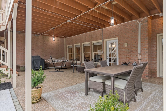 view of patio featuring grilling area