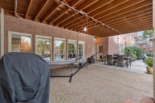 view of patio featuring grilling area