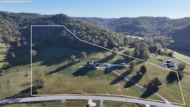 bird's eye view featuring a rural view