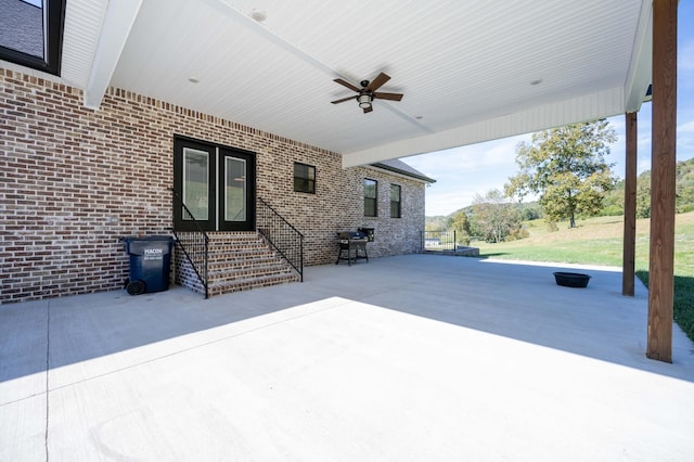 view of patio with ceiling fan