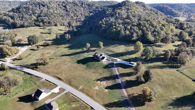 aerial view with a rural view