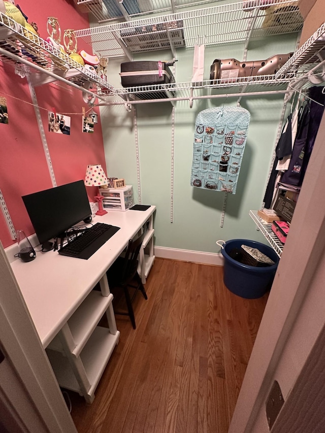 office area featuring hardwood / wood-style flooring