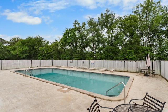 view of pool featuring a patio area