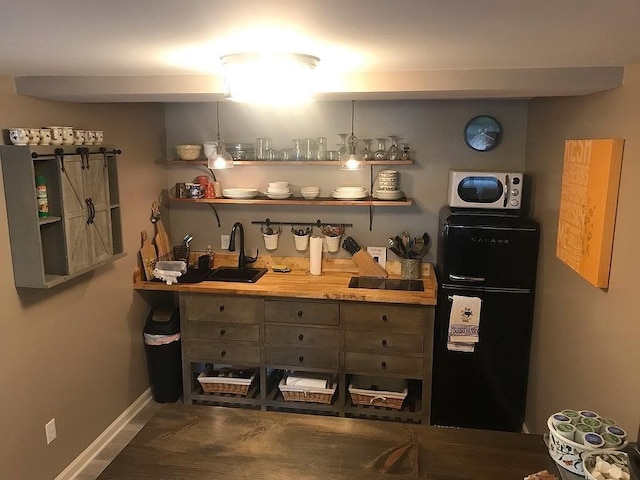 bar with fridge and sink