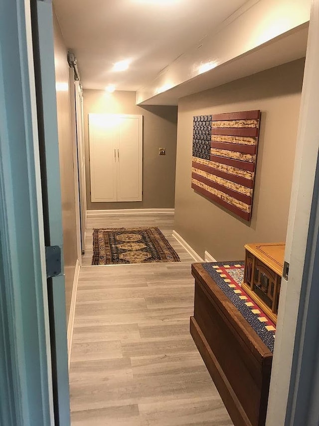 hall featuring hardwood / wood-style floors