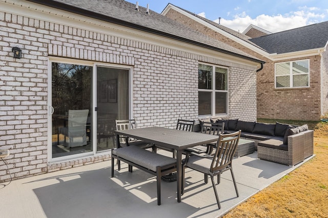 view of patio featuring an outdoor hangout area