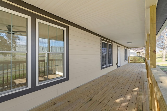 wooden deck featuring a porch