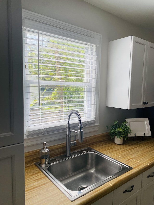 kitchen with sink and wooden counters