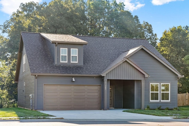 view of front of house with a garage