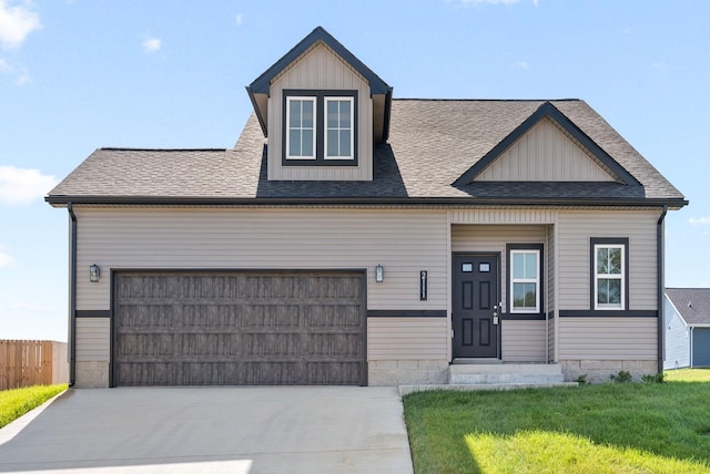 view of front of house with a front yard