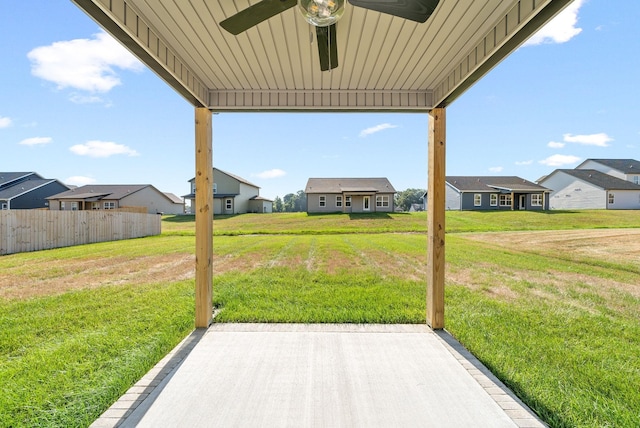 view of patio with ceiling fan