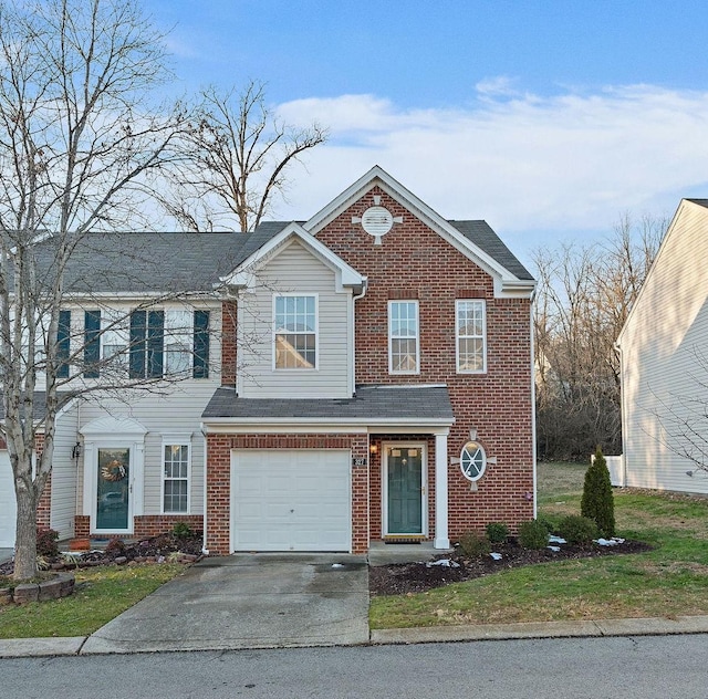 view of front facade with a garage