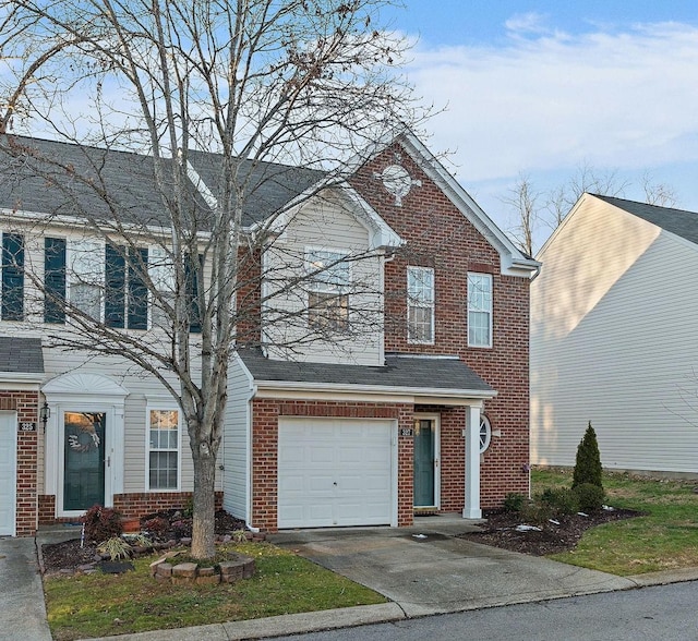 view of front property with a garage