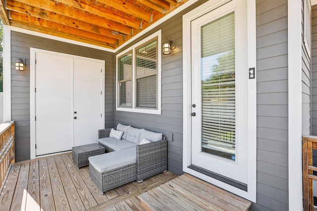 wooden deck with a porch