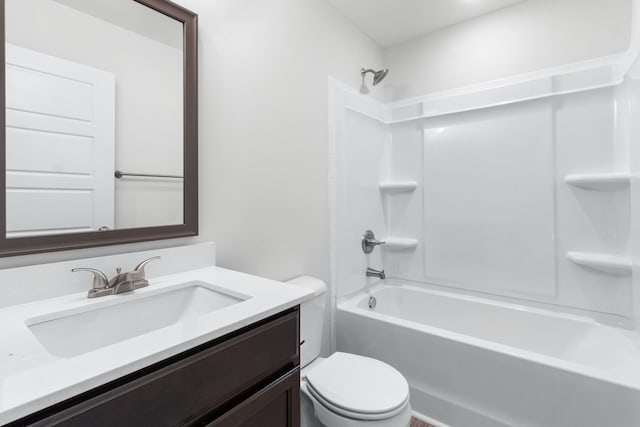 full bathroom with vanity, toilet, and shower / bath combination