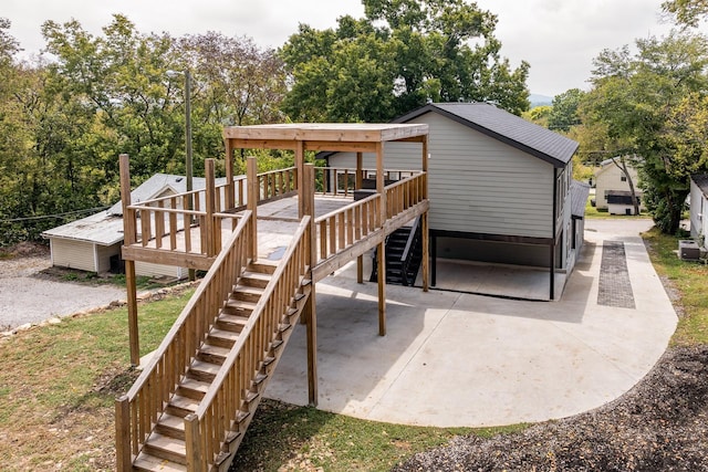 exterior space with a wooden deck