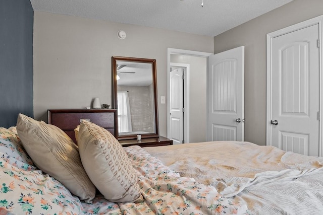 bedroom with a textured ceiling