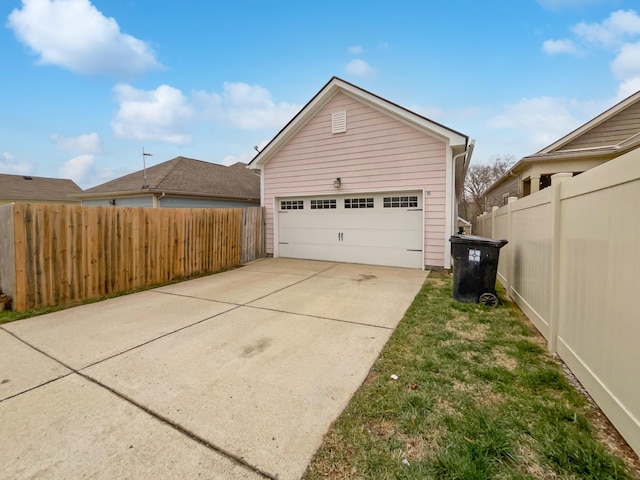 view of garage