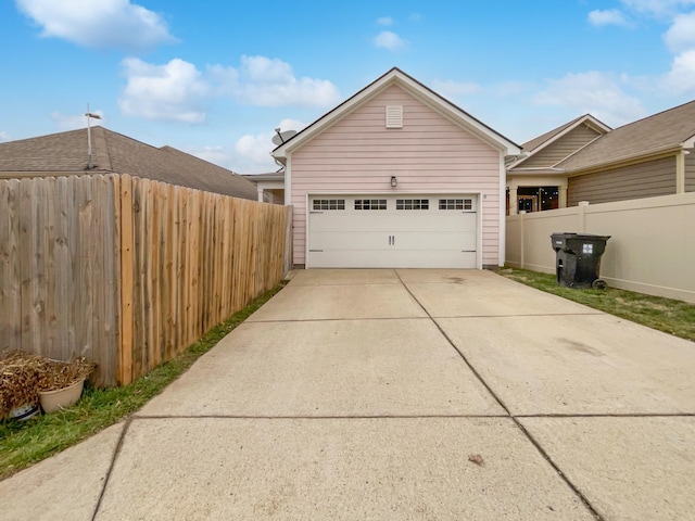 view of garage