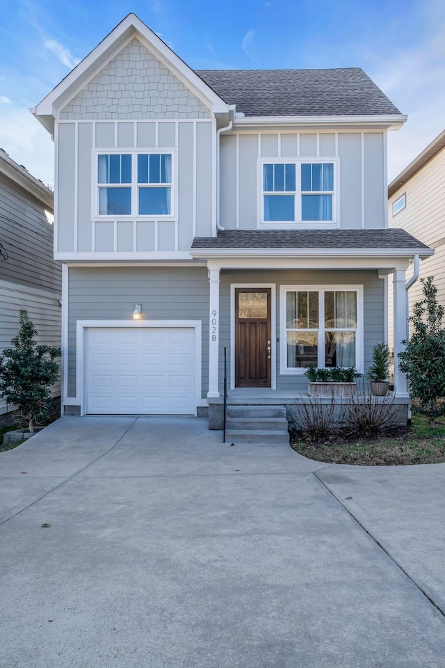 view of front facade with a garage