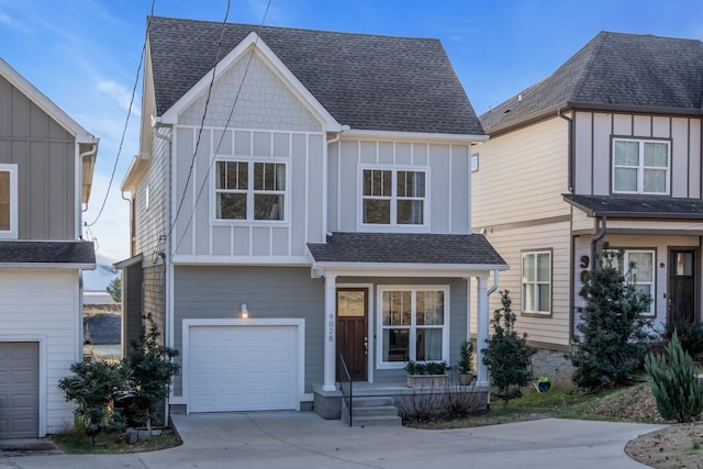 view of front of home with a garage