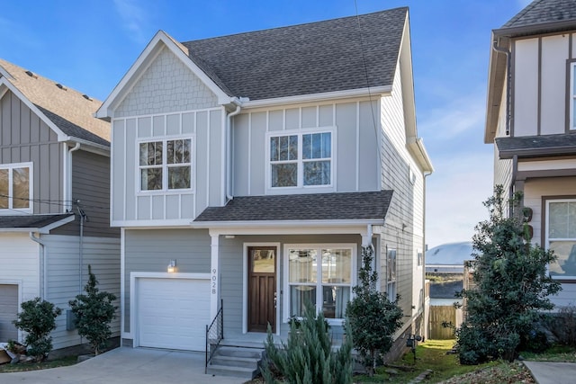 view of front of home with a garage