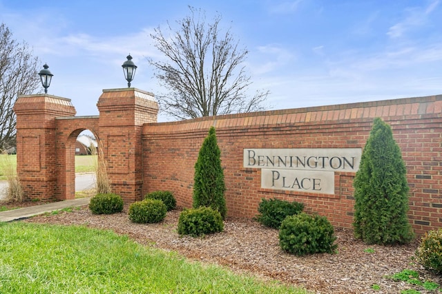 view of community sign