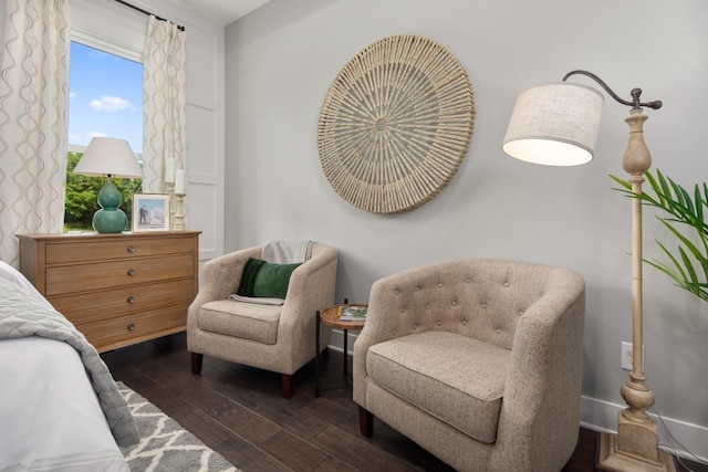 bedroom featuring dark hardwood / wood-style floors