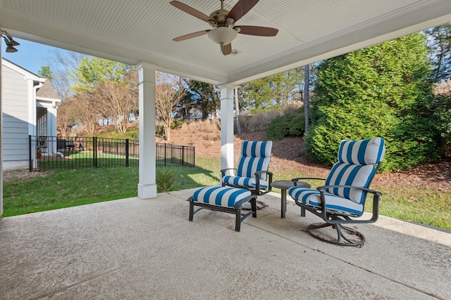 view of patio / terrace with ceiling fan