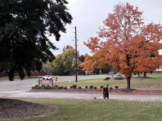 view of home's community featuring a lawn