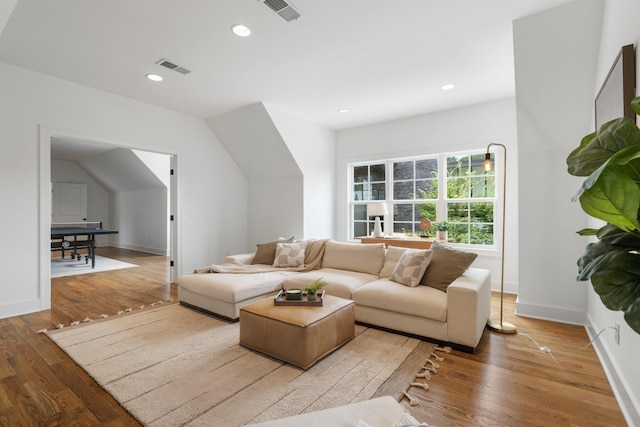 living room featuring hardwood / wood-style flooring