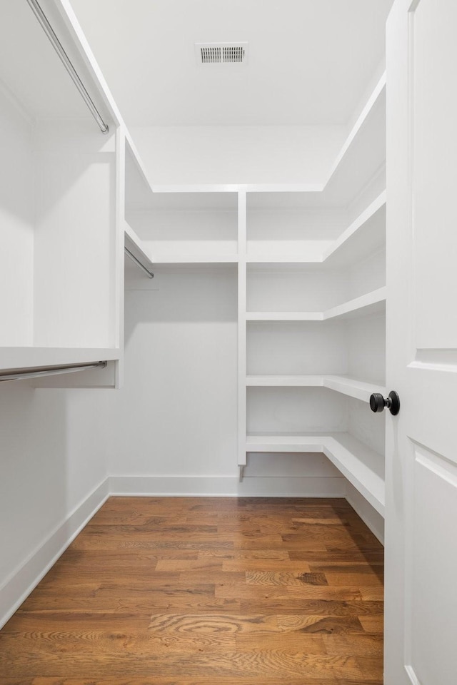 spacious closet with wood-type flooring