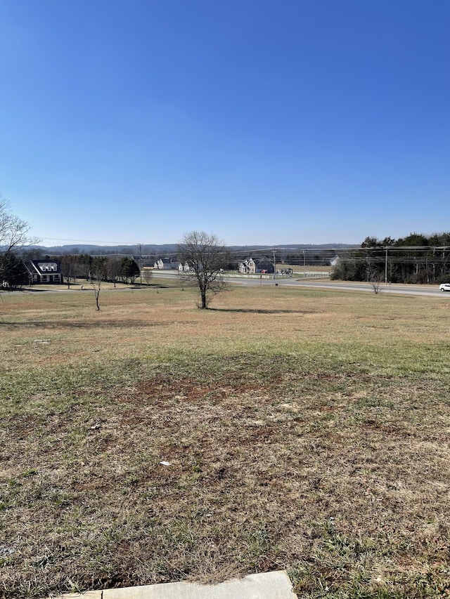 view of yard with a rural view