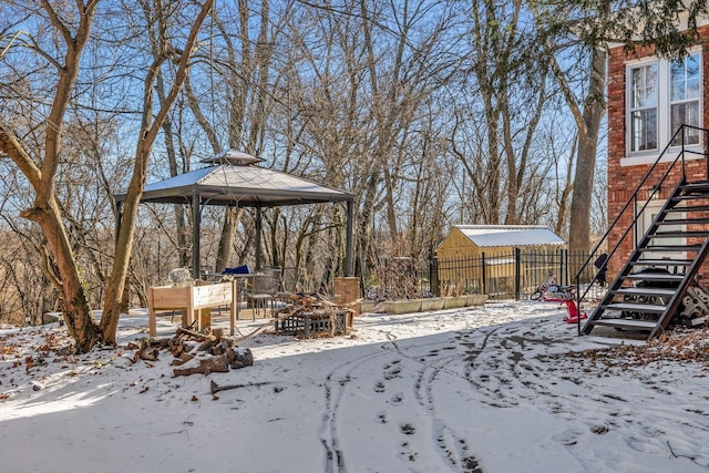 view of snowy yard