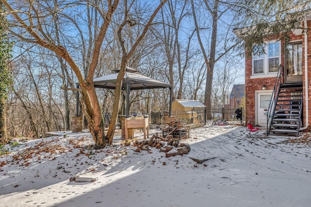 view of snowy yard