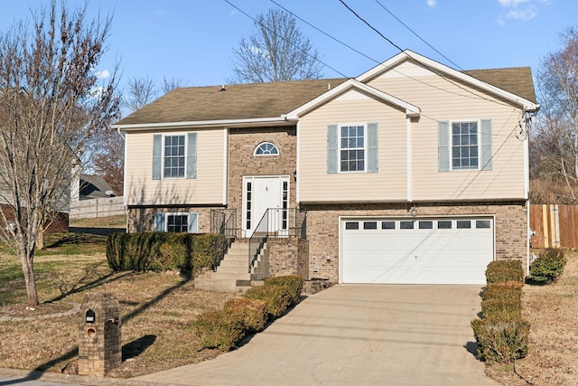 split foyer home with a garage