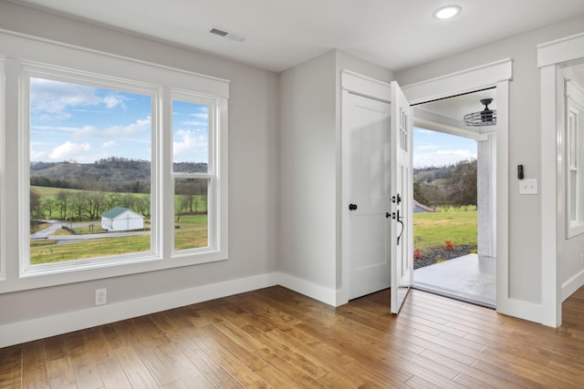 entrance foyer with light hardwood / wood-style flooring