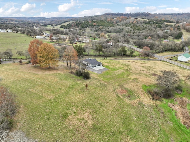 drone / aerial view with a rural view