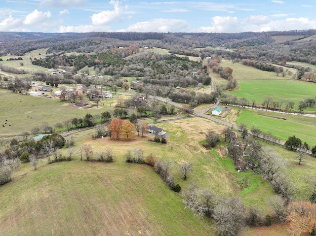 drone / aerial view with a rural view