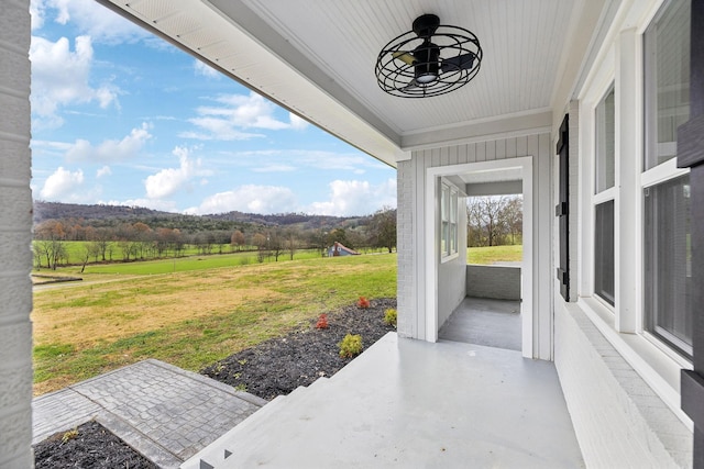 view of patio featuring a rural view