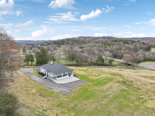 aerial view with a rural view