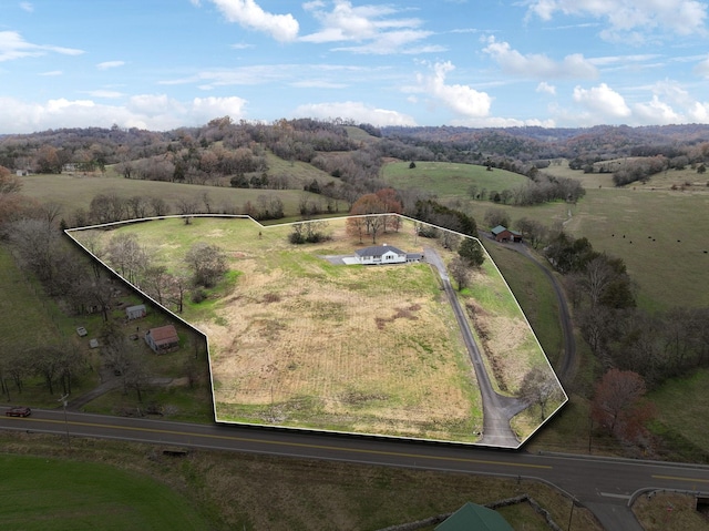 aerial view with a rural view