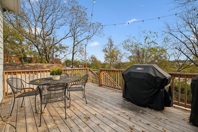 deck featuring grilling area