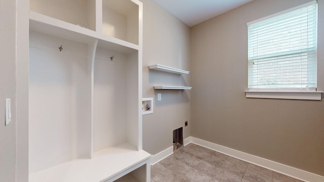 laundry room featuring hookup for an electric dryer and washer hookup