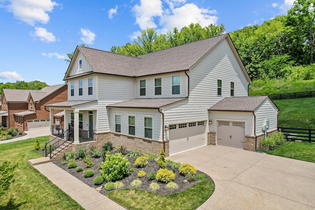 view of front of house with a front lawn