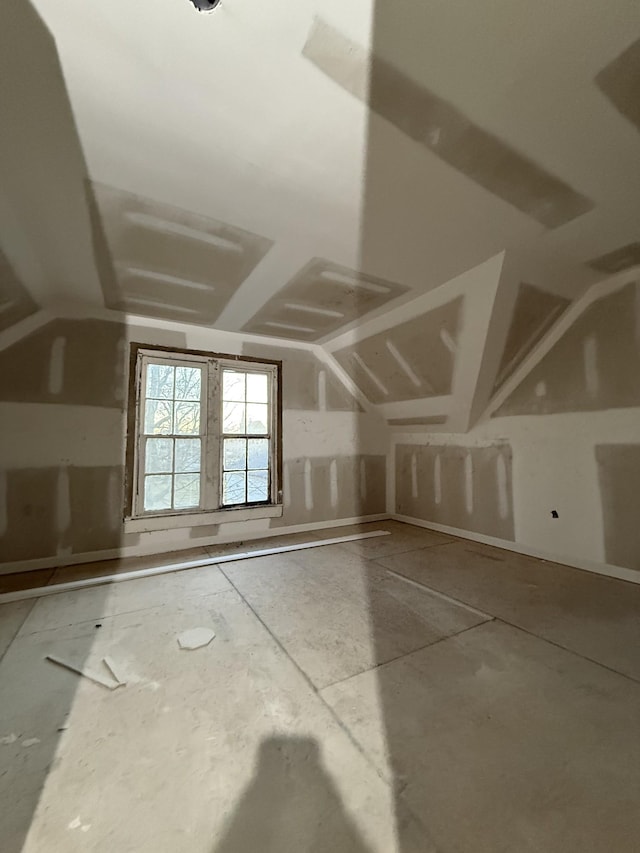 bonus room with lofted ceiling