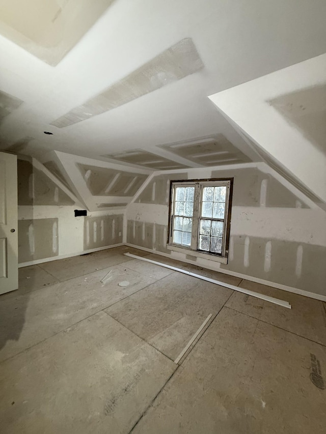 bonus room with lofted ceiling