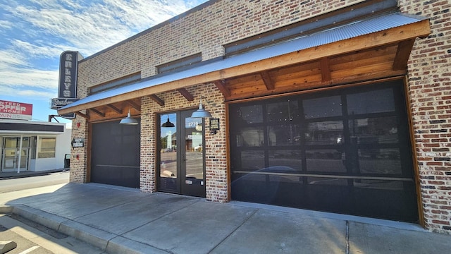 garage featuring french doors